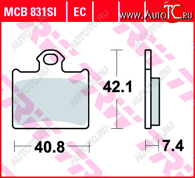 2 919 р. Тормозные колодки TRW MCB831SI  mcb831si  с доставкой в г. Вологда