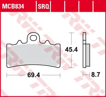 Тормозные колодки TRW MCB834SV  mcb834sv