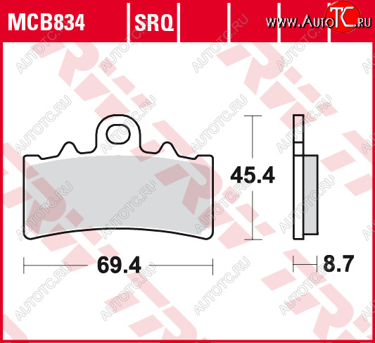 3 889 р. Тормозные колодки TRW MCB834SV  mcb834sv  с доставкой в г. Вологда