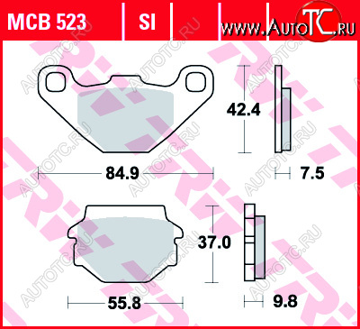 2 899 р. Тормозные колодки TRW MCB523SI  mcb523si  с доставкой в г. Вологда