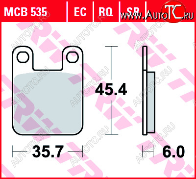 1 899 р. Тормозные колодки TRW MCB535  mcb535  с доставкой в г. Вологда