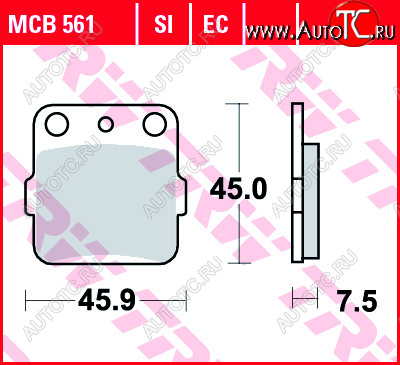 2 899 р. Тормозные колодки TRW MCB561  mcb561  с доставкой в г. Вологда