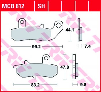 Тормозные колодки TRW MCB612SH  mcb612sh