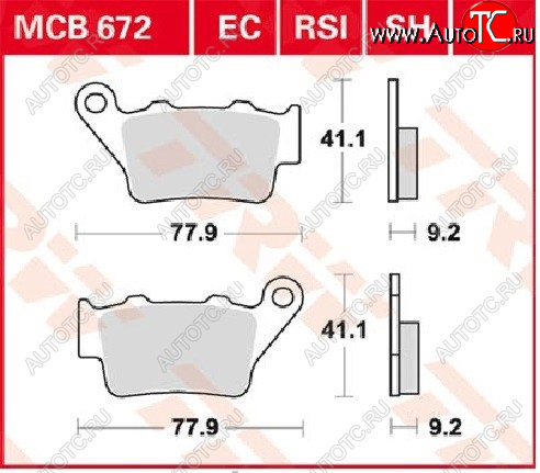 2 999 р. Тормозные колодки TRW MCB672SI  mcb672si  с доставкой в г. Вологда