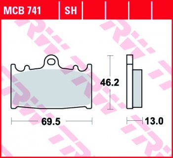 Тормозные колодки TRW MCB741SH  mcb741sh