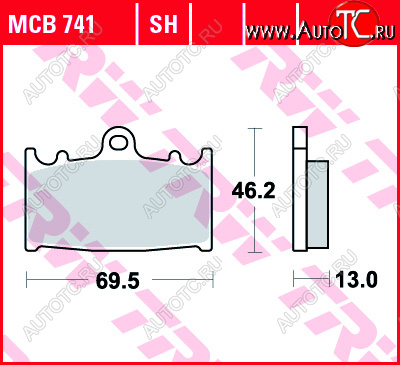 4 089 р. Тормозные колодки TRW MCB741SH  mcb741sh  с доставкой в г. Вологда