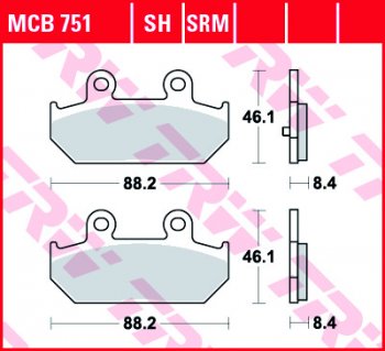 Тормозные колодки TRW MCB751SRM  mcb751srm