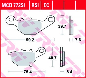 Тормозные колодки TRW MCB772SI  mcb772si