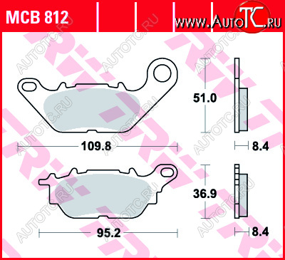 3 469 р. Тормозные колодки TRW MCB812  mcb812  с доставкой в г. Вологда