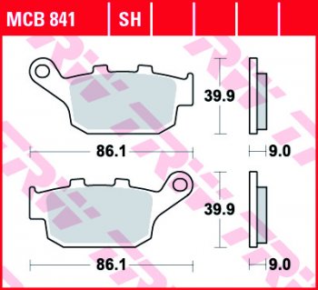 Тормозные колодки TRW MCB841  mcb841