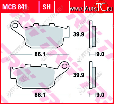 3 469 р. Тормозные колодки TRW MCB841  mcb841  с доставкой в г. Вологда