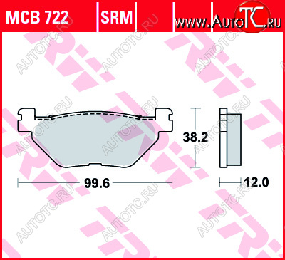 3 199 р. Тормозные колодки TRW MCB722  mcb722  с доставкой в г. Вологда