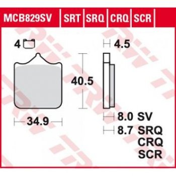 Тормозные колодки TRW MCB829SV  mcb829sv