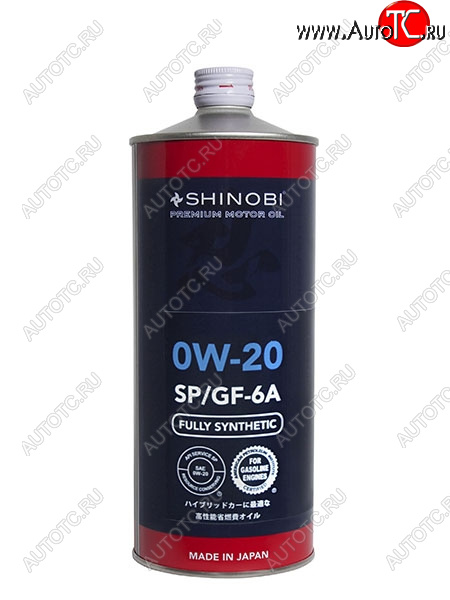 1 129 р. Масло моторное синтетическое SHINOBI SPGF-6A 0W-20 1L SHINOBI SH0003  с доставкой в г. Вологда