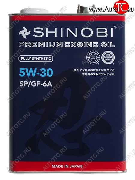 3 899 р. Масло моторное синтетическое SHINOBI SPGF-6A 5W-30 4L SHINOBI SH0008  с доставкой в г. Вологда