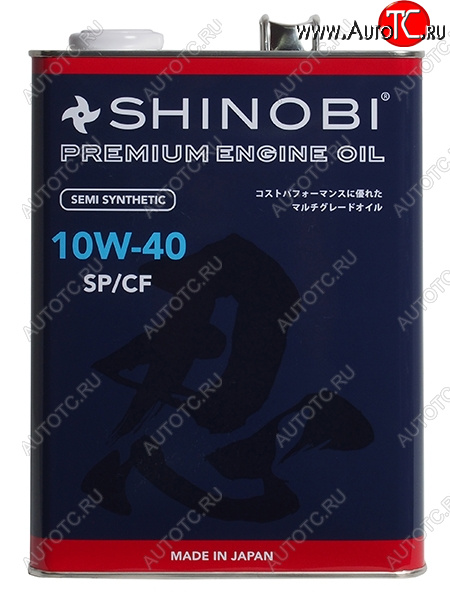 3 689 р. Масло моторное полусинтетическое SHINOBI SPCF 10W-40 4L SHINOBI SH0026  с доставкой в г. Вологда