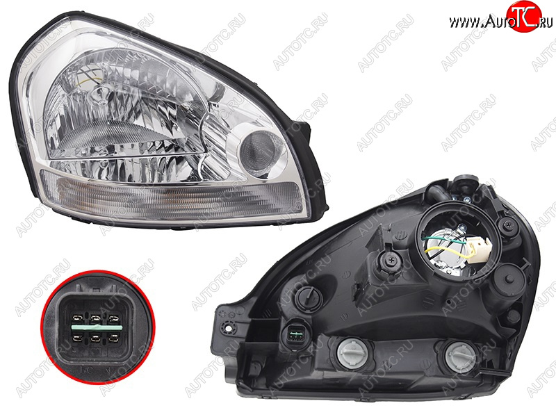 3 099 р. Фара правая SAT Hyundai Tucson JM (2004-2010)  с доставкой в г. Вологда