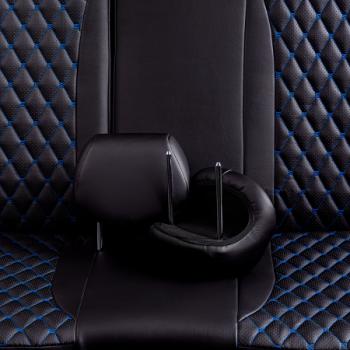 13 949 р.  Комплект чехлов для сидений (РЗС 40/60 2П+1Г Орегон) БАЙРОН Lord Autofashion  KIA Cerato  3 YD (2016-2019) рестайлинг седан (черный, вставка черная, строчка синяя)  с доставкой в г. Вологда. Увеличить фотографию 7