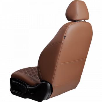 15 249 р. Комплект чехлов для сидений (Орегон) БАЙРОН ст БАЙРОН Lord Autofashion Mercedes-Benz Sprinter W906 рестайлинг (2014-2018) (темно-коричневый, вставка темно-коричневая, строчка бежевая)  с доставкой в г. Вологда. Увеличить фотографию 4
