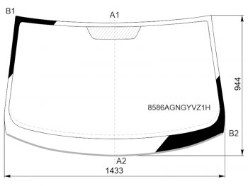 Стекло лобовое (Молдинг) Volkswagen Golf 03-09  Jetta 05-10 FUYAO 8586AGNGYVZ1H