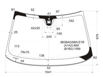 Стекло лобовое (Датчик дождя Молдинг) Volvo S80 06-16  V70 07-16  XC70 07-16 PILKINGTON 8836AGSMVZ1R