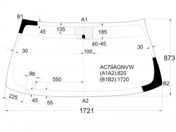 Стекло лобовое (Молдинг) Chevrolet Tahoe 06-14  Cadillac Escalade 06-15  Chevrolet Silverado 07-13 FUYAO AC79AGNVW