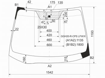 Стекло лобовое (Датчик дождя) Toyota Alphard (H20) 08-15  Vellfire 08-15 XYG GGH20-R-CPS LFW/X