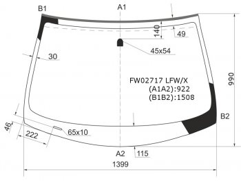 Стекло лобовое (4D SED) Infiniti G25 10-14  G35 06-09  G37 08-14  Nissan Skyline 06-15 XYG FW02717 LFW/X
