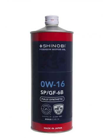 Масло моторное синтетическое SHINOBI SPGF-6B 0W-16 1L SHINOBI SH0033