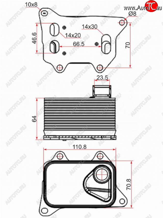 2 569 р. Радиатор масляный AUDI A1 10-A3 12-A4 07-A5 07-A6 11-A7 10-Q3 11-Q5 08-Q7 15-PORSCHE MACAN SAT ST-06L117021E  с доставкой в г. Вологда
