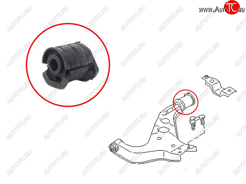 449 р. Сайлентблок Nissan Pathfinder 95-04  Terrano 95-02  Infiniti QX4 96-03  Nissan Elgrand 97-02 SAT ST-54570-0W000  с доставкой в г. Вологда