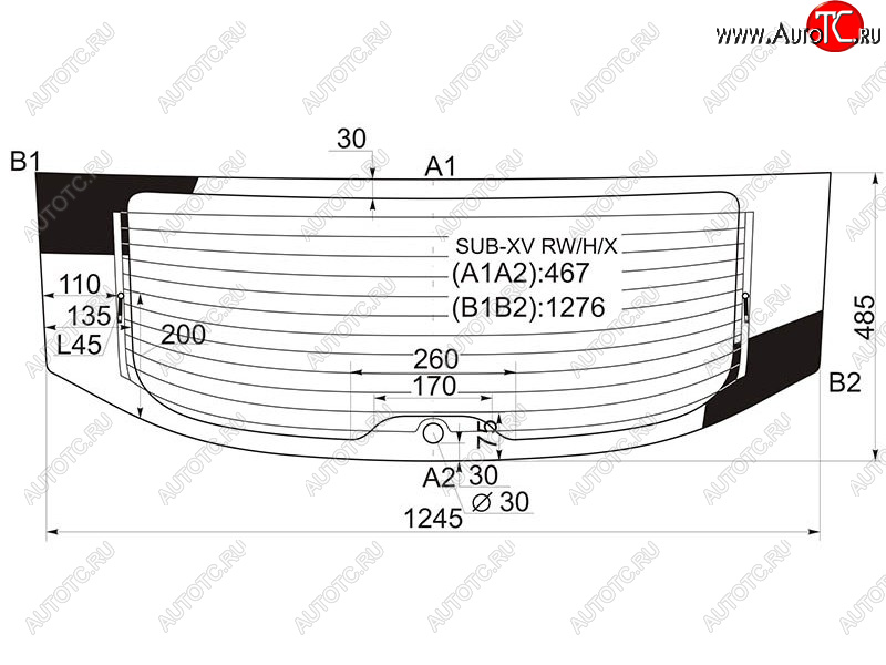 6 699 р. Стекло заднее (Цвет зеленый Обогрев) Subaru Impreza 11-16  XV 11-17  Impreza WRX 14-21  Impreza XYG SUB-XV RW/H/X  с доставкой в г. Вологда