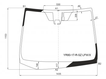 Стекло лобовое (Камера Место под датчик запотевания) Toyota Noah 17-22  Voxy 17-22  Esquire 17-21 XYG YR80-17-R-SZ LFW/X