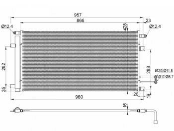 Радиатор кондиционера Chevrolet Tahoe 13-21 / Cadillac Escalade 15-21 / Chevrolet Suburban 14-20 / G SAT ST-47-0034, st470034 SAT ST-47-0034