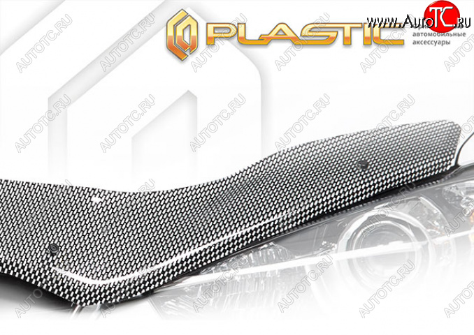 2 479 р. Дефлектор капота CA-Plastic  Toyota Yaris  XP210 (2020-2025) хэтчбэк 5 дв. дорестайлинг (Шелкография карбон серебро)  с доставкой в г. Вологда
