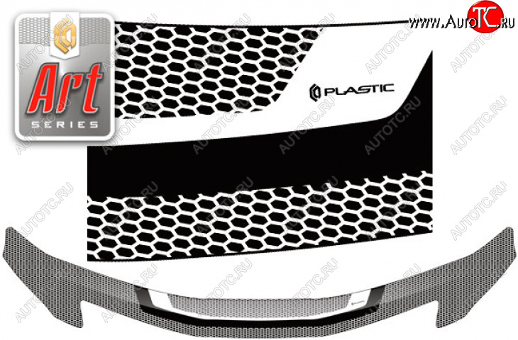 2 399 р. Дефлектор капота CA-Plastic  Toyota Alphard  H20 (2011-2015) рестайлинг (Серия Art белая)  с доставкой в г. Вологда