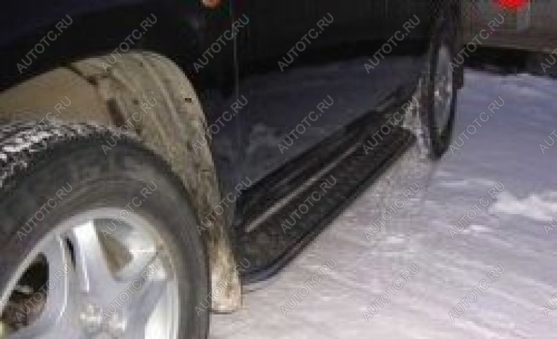 22 899 р. Защита порогов d57 с листом Slitkoff Ford Explorer U502 1-ый рестайлинг, 5 дв. (2015-2018) (нержавейка с полимерным покрытием в цвет черный)  с доставкой в г. Вологда