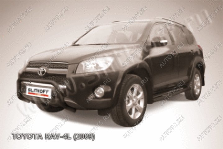 21 999 р. Защита переднего бампера кенгурятник d57 низкий Slitkoff Toyota RAV4 XA305 5 дв. дорестайлинг (2005-2009) (нержавейка с полимерным покрытием в цвет черный)  с доставкой в г. Вологда