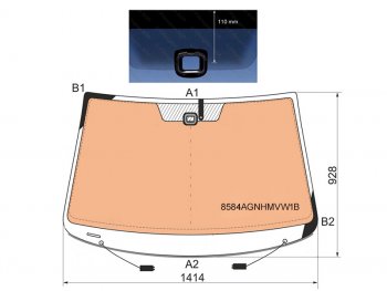 Стекло лобовое (Обогрев полный Датчик дождя Молдинг) Volkswagen Passat 05-11 FUYAO 8584AGNHMVW1B