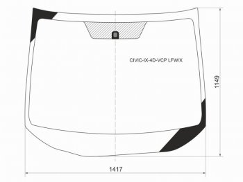 Стекло лобовое (4D SED) Honda Civic 11-17 XYG CIVIC-IX-4D-VCP LFW/X