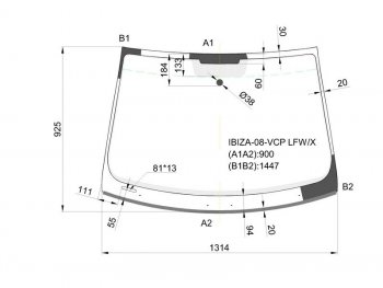 Стекло лобовое (Молдинг) SEAT Ibiza 08-17 XYG IBIZA-08-VCP LFW/X