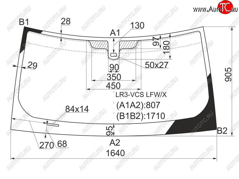 7 549 р. Стекло лобовое (Датчик дождя) Land Rover Discovery 04-09 XYG LR3-VCS LFW/X, lr3vcslfwx XYG LR3-VCS LFW/X  с доставкой в г. Вологда