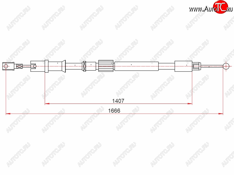 679 р. Трос ручного тормоза LH-RH SAT Mercedes-Benz Sprinter W906 (2006-2013)  с доставкой в г. Вологда