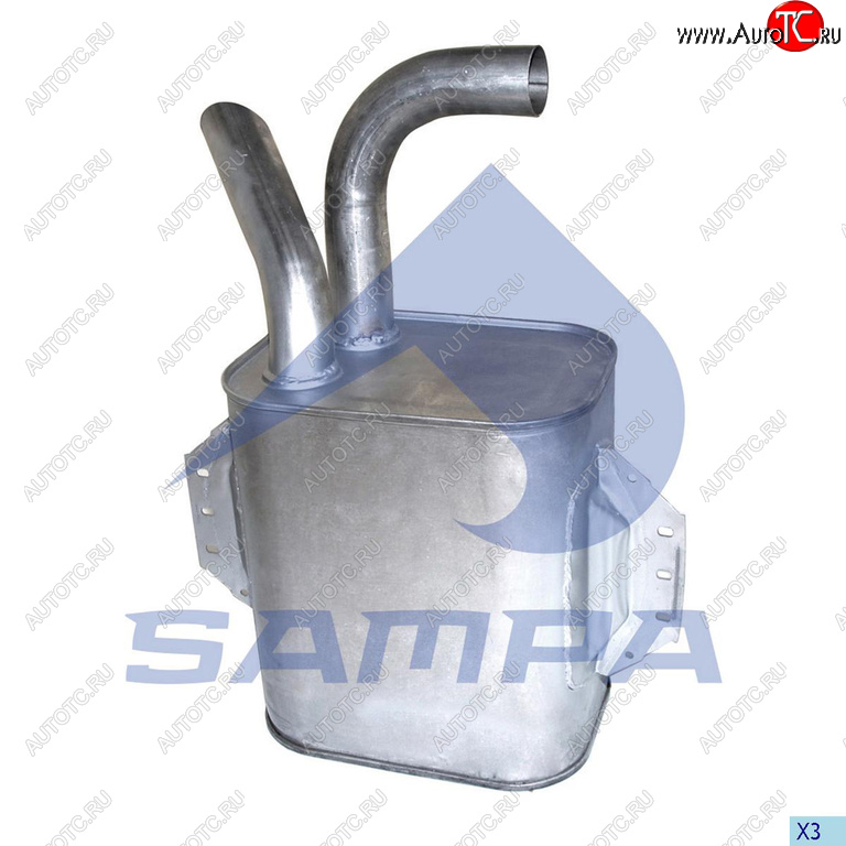 18 749 р. Глушитель MERCEDES Atego 712-1517 дв.OM904LA прямоугольный SAMPA SAMPA 010.455  с доставкой в г. Вологда