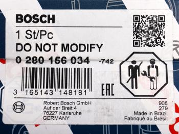 2 999 р. Форсунка PEUGEOT CITROEN топливная BOSCH BOSCH 0280156034 BOSCH 0280156034  с доставкой в г. Вологда. Увеличить фотографию 6