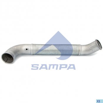 Труба промежуточная глушителя SCANIA с гофрой SAMPA SAMPA 041.376