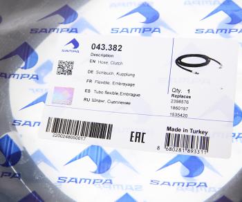 7 199 р. Шланг SCANIA P,G,R,T series ПГУ SAMPA SAMPA 043.382  с доставкой в г. Вологда. Увеличить фотографию 3