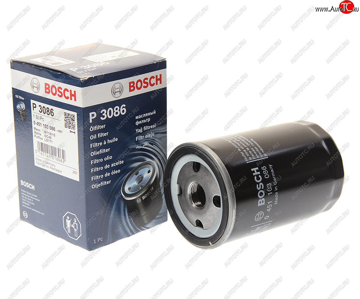 699 р. Фильтр масляный BMW 3 (E30),5 (E28) BOSCH BOSCH 0451103086  с доставкой в г. Вологда