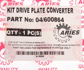 2 289 р. Диск JCB 3CX,4CX гидротрансформатора соединительный (без крепежа) ARIES ARIES 04600864  с доставкой в г. Вологда. Увеличить фотографию 2