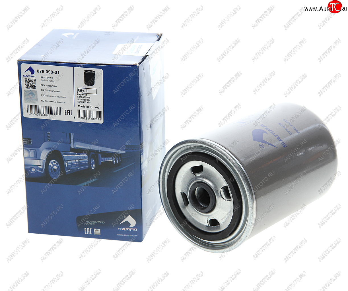 1 029 р. Фильтр топливный RENAULT Premium,Midlum,Kerax,ЯМЗ (дв.E-TECH ЕВРО-3) (00-) SAMPA SAMPA 078.099-01  с доставкой в г. Вологда